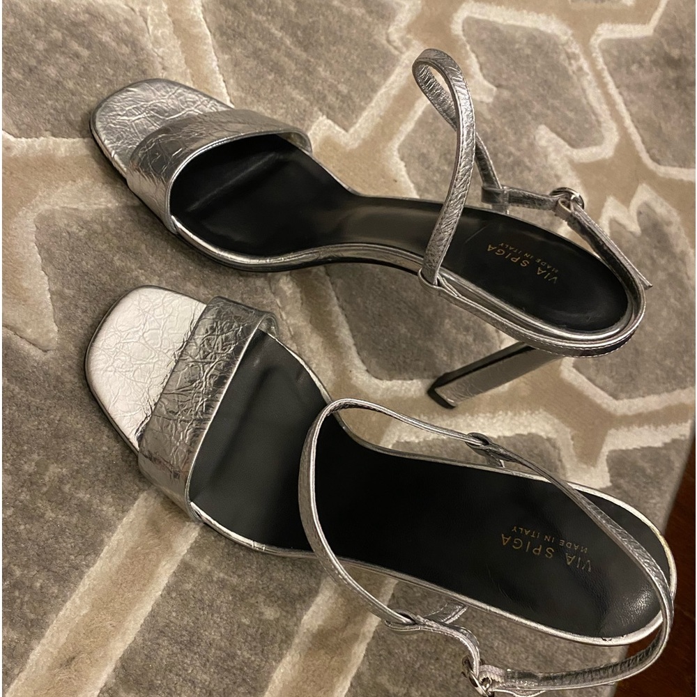 Via Spiga silver heels